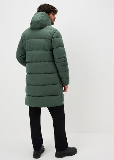 Dark Green Technical Longline Puffer