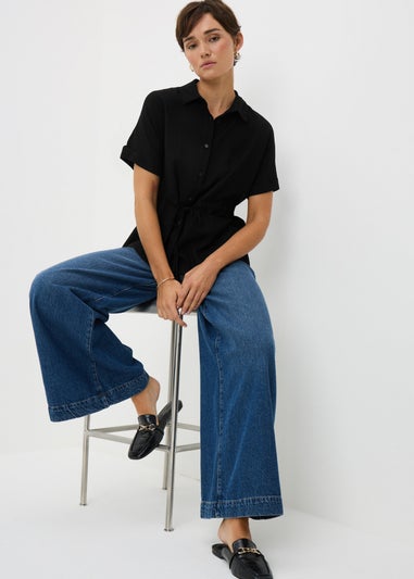 Black Tie Front Shirt