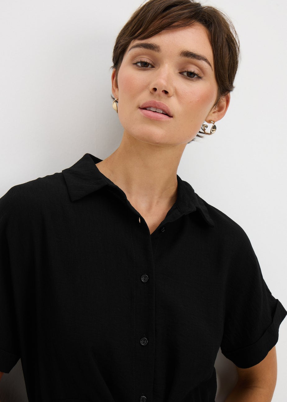 Black Tie Front Shirt