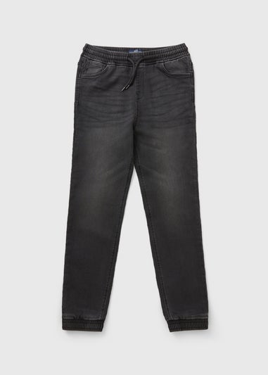 Boys Black Denim Jogger Jeans (7-15yrs)