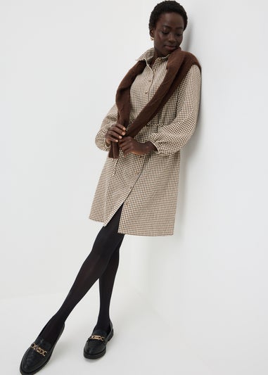 Chocolate Gingham Collar Dress