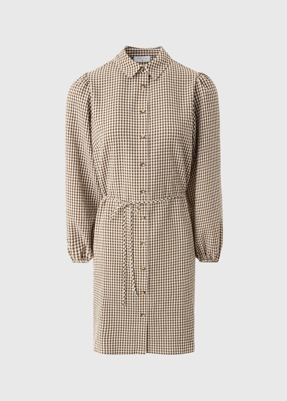 Chocolate Gingham Collar Dress