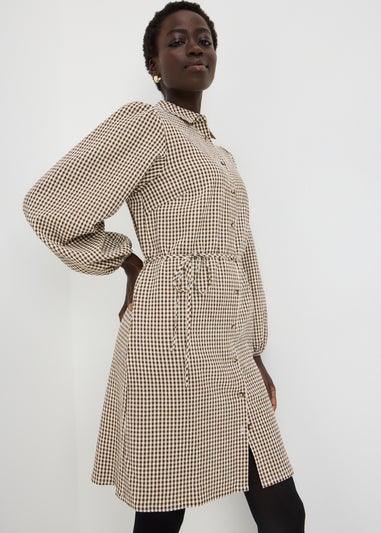 Chocolate Gingham Collar Dress