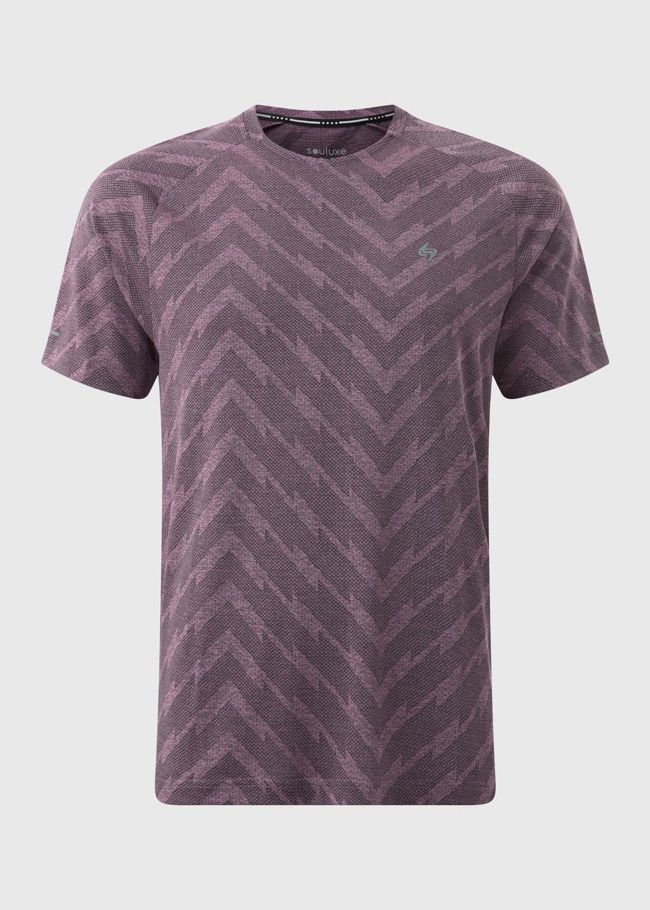 Souluxe Burgundy Jacquard Chevron T-Shirt
