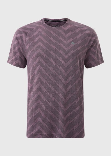 Souluxe Burgundy Jacquard Chevron T-Shirt