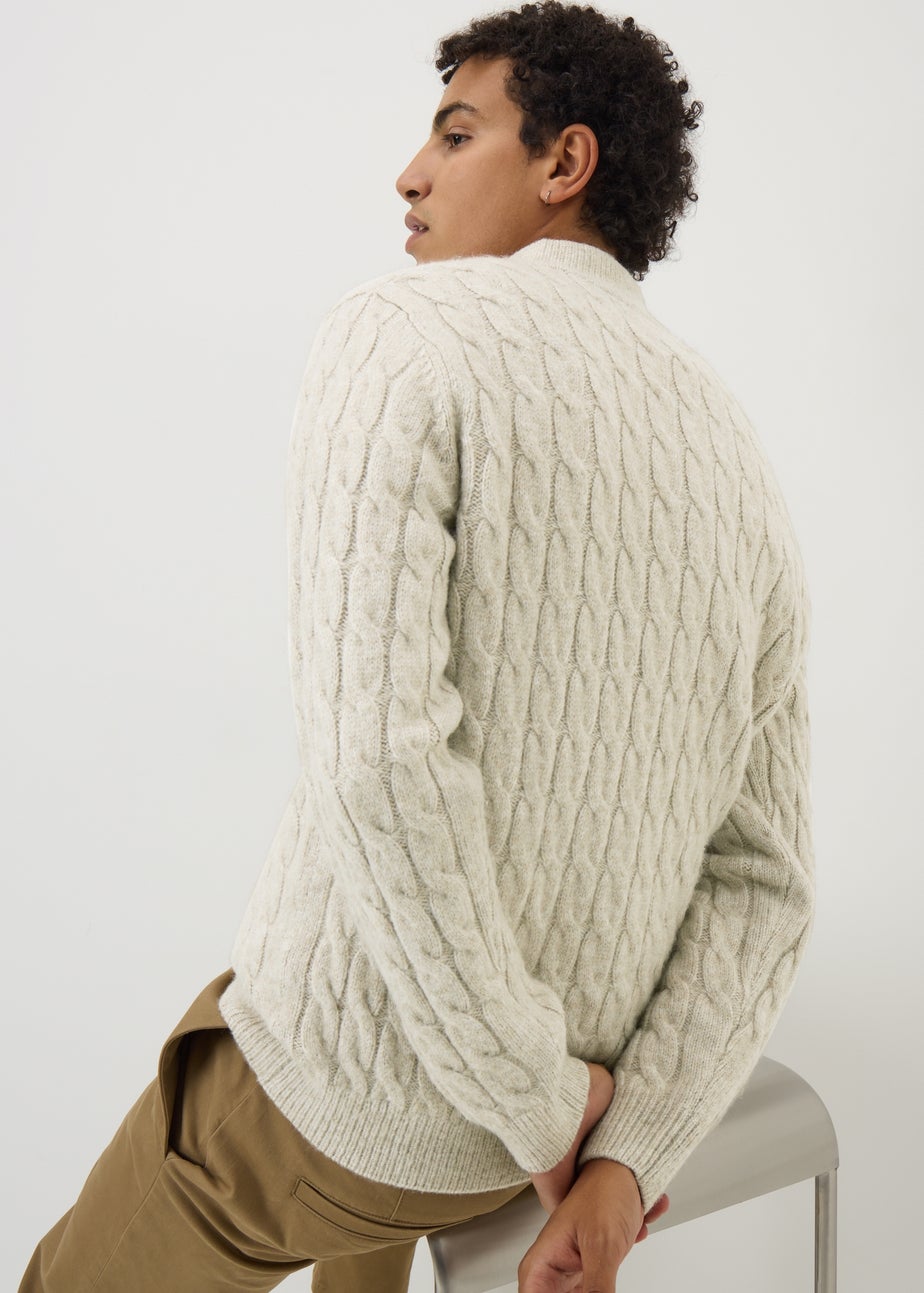 Cream Cosy Cable 1/4 Zip Jumper