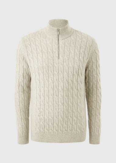 Cream Cosy Cable 1/4 Zip Jumper
