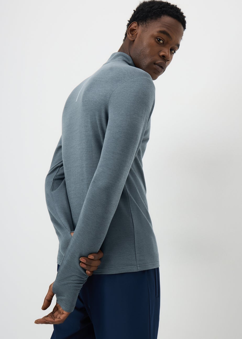 Souluxe Grey 1/4 Zip Sports Top