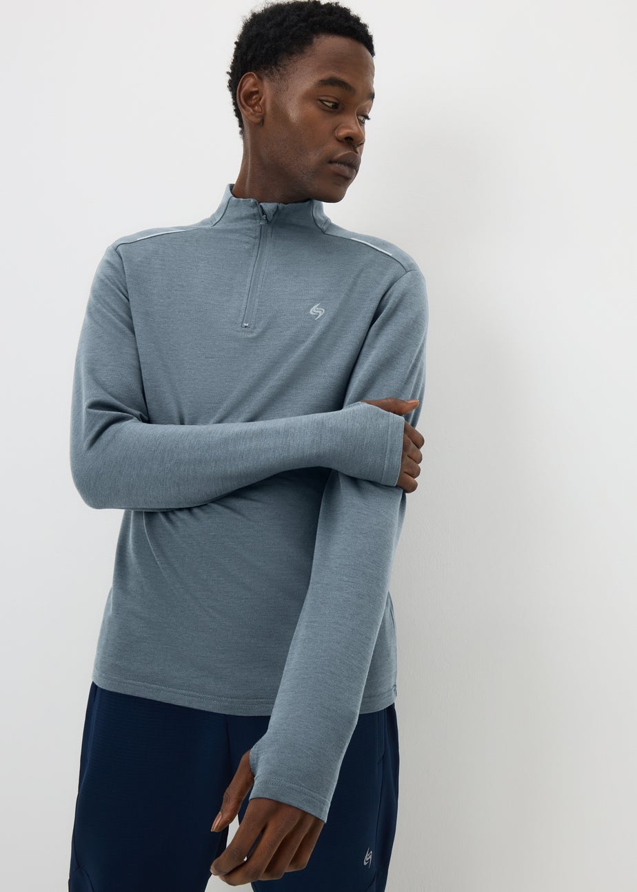 Souluxe Grey 1/4 Zip Sports Top