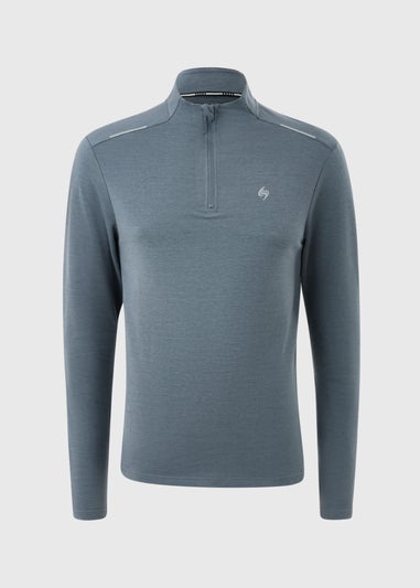 Souluxe Grey 1/4 Zip Sports Top