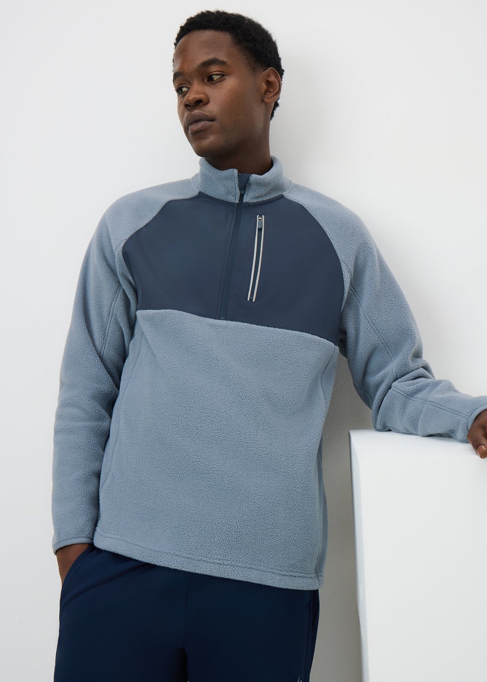 Souluxe Blue 1/4 Zip Fleece