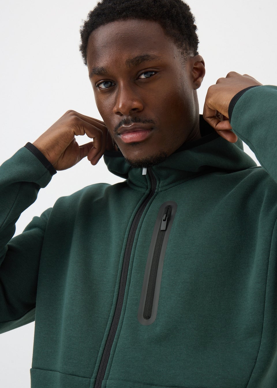 Souluxe Green Panel Zip Up Jacket
