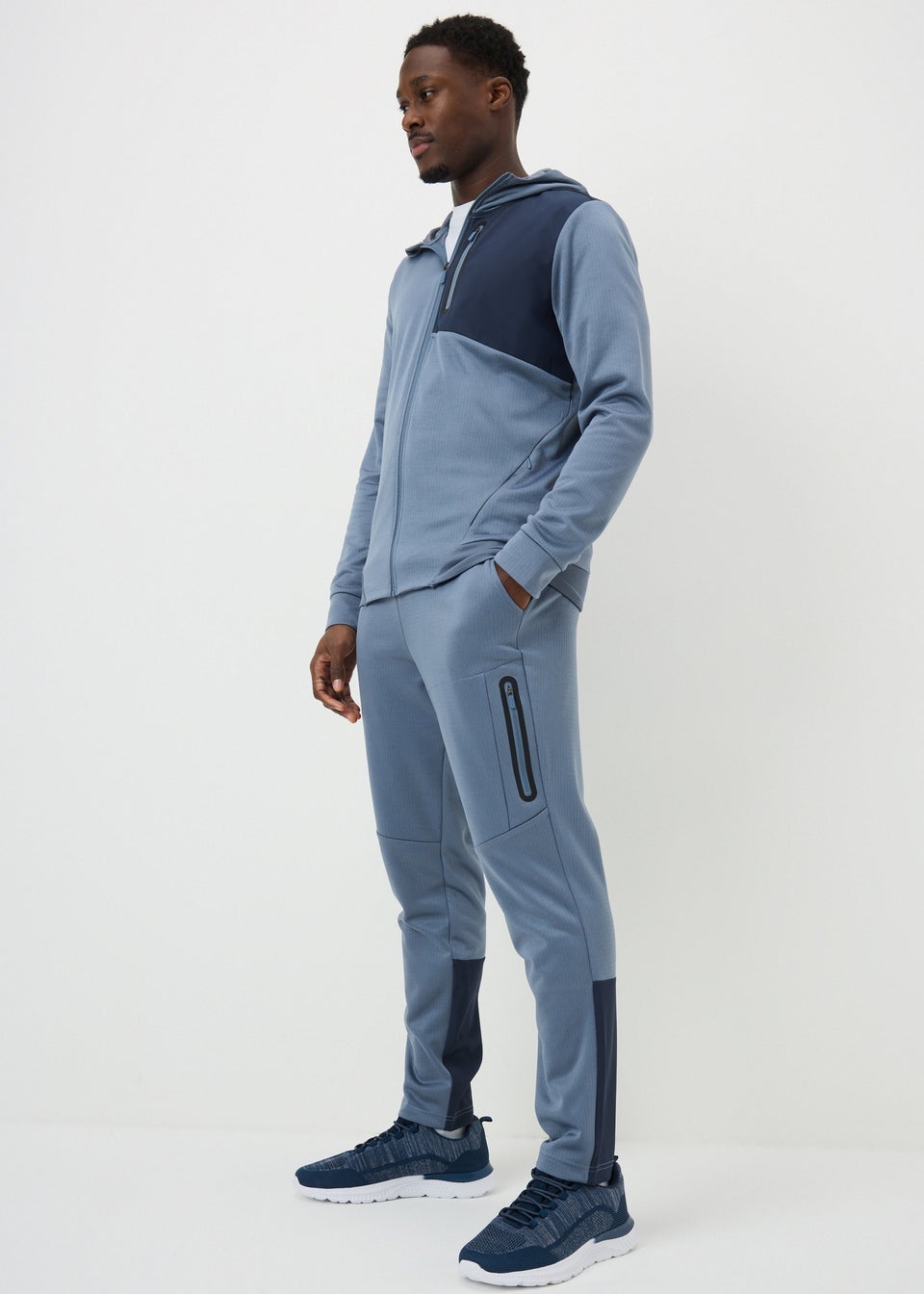 Souluxe Blue Textured Jogging Bottoms