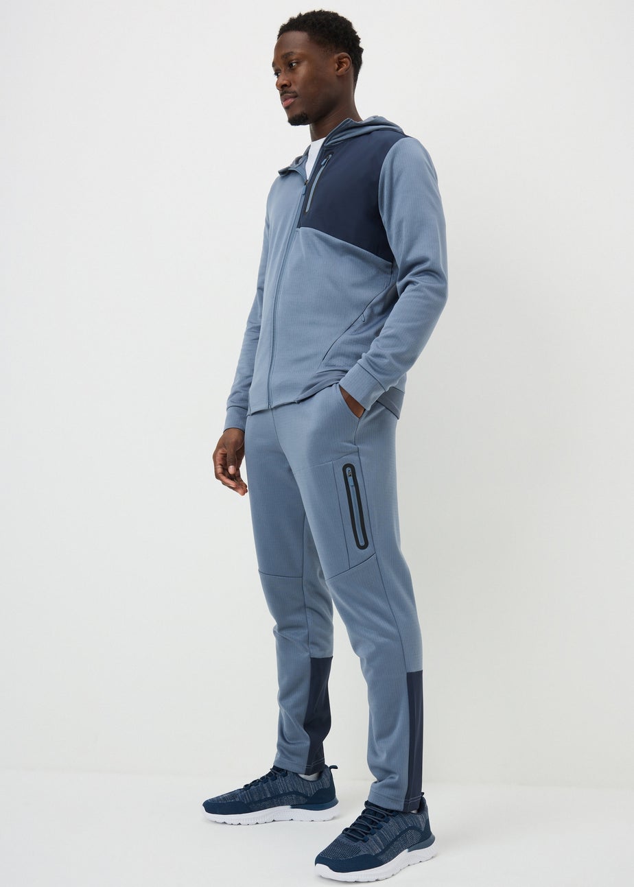 Souluxe Blue Textured Jogging Bottoms