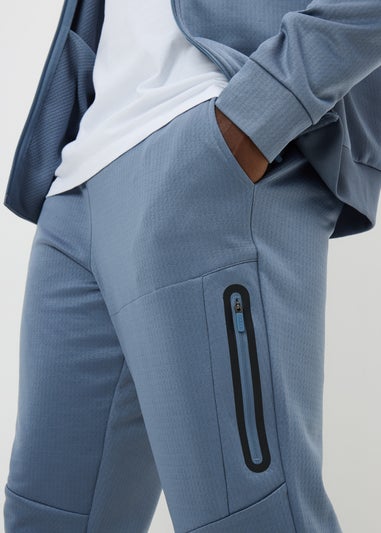 Souluxe Blue Textured Jogging Bottoms