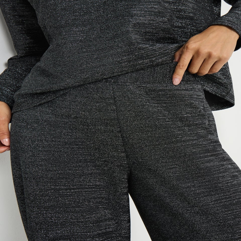 Black Glitter Co Ord Trousers