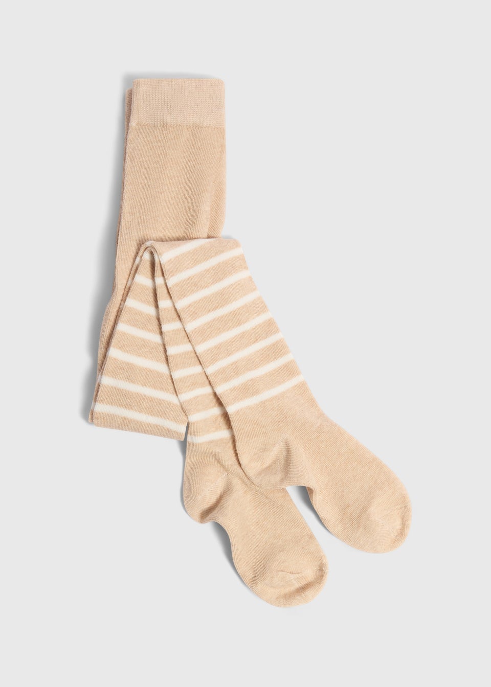 Girls Beige Reindeer Tights (2-11yrs)