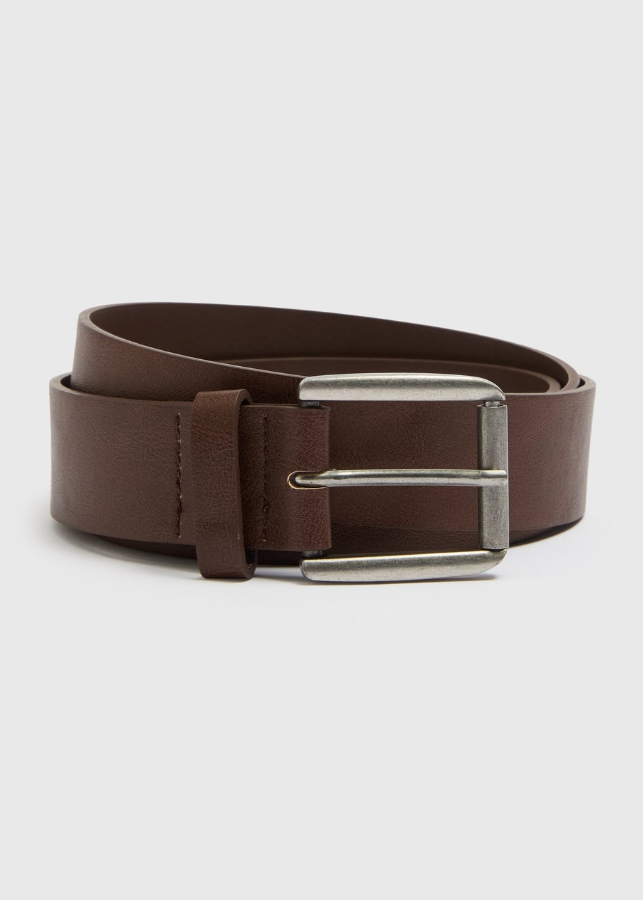Brown Faux Leather Jeans Belt