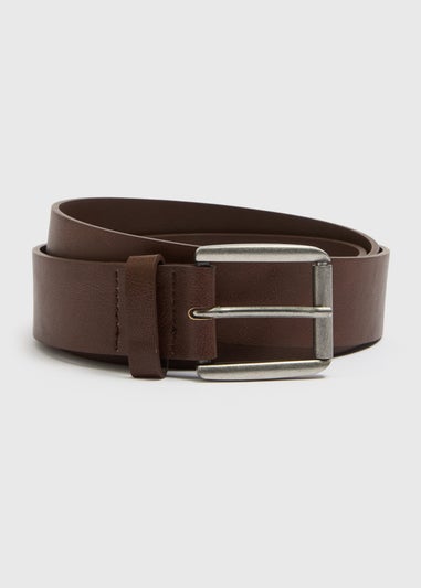 Brown Faux Leather Jeans Belt
