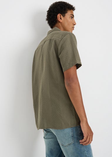 Khaki Tonal Textured Shirt