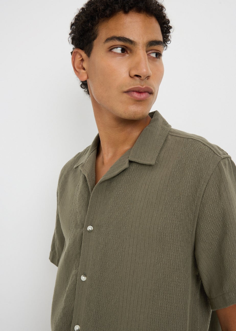 Khaki Tonal Textured Shirt