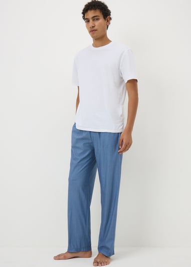 2 Pack Blue Slinky Fleece Pyjama Bottoms