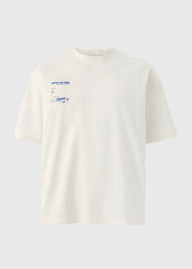 Ecru Above The Clouds Printed T-Shirt