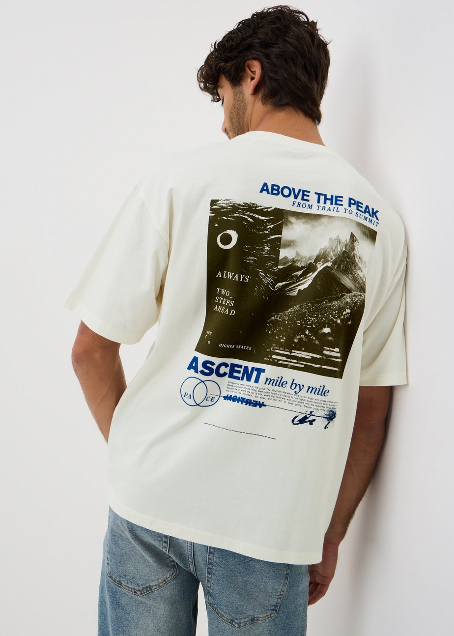 Ecru Above The Clouds Printed T-Shirt