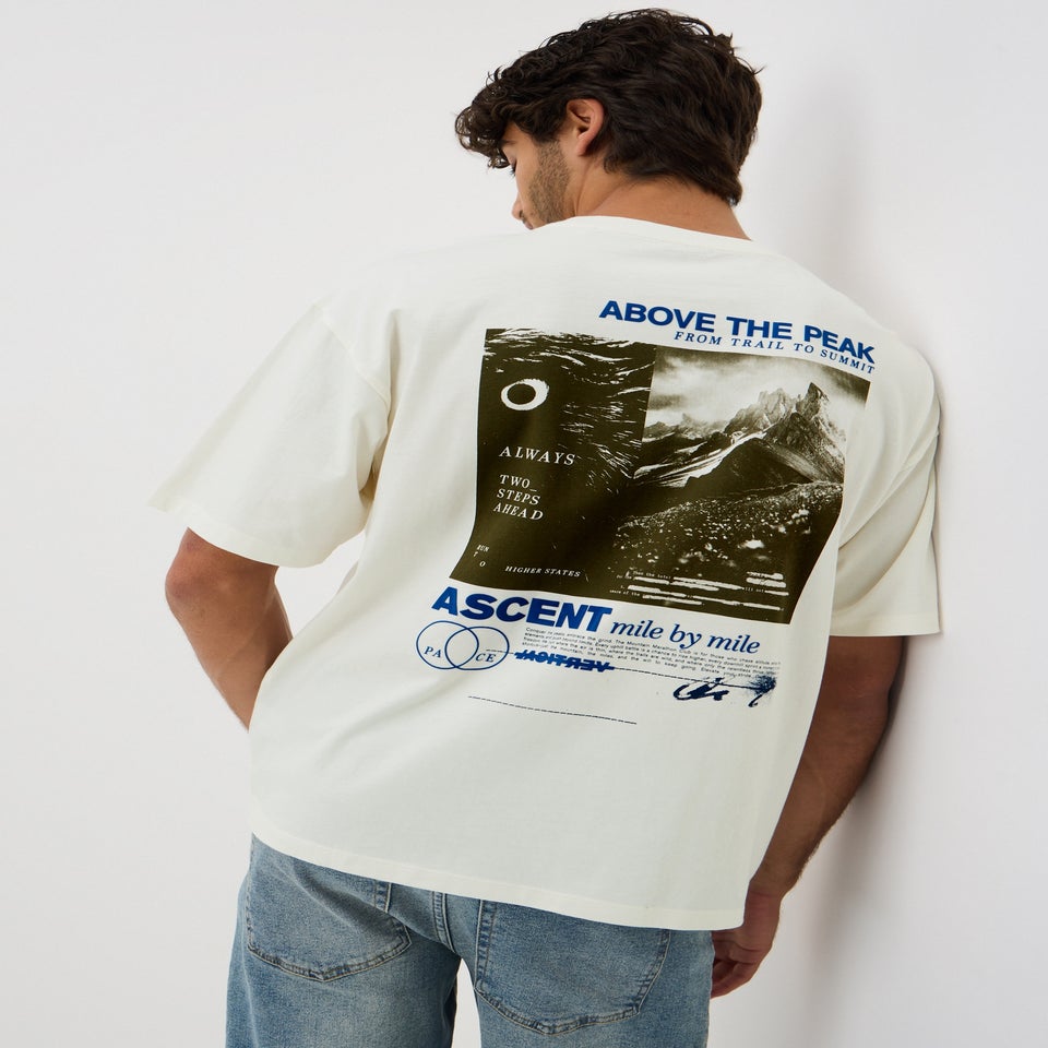 Ecru Above The Clouds Printed T-Shirt