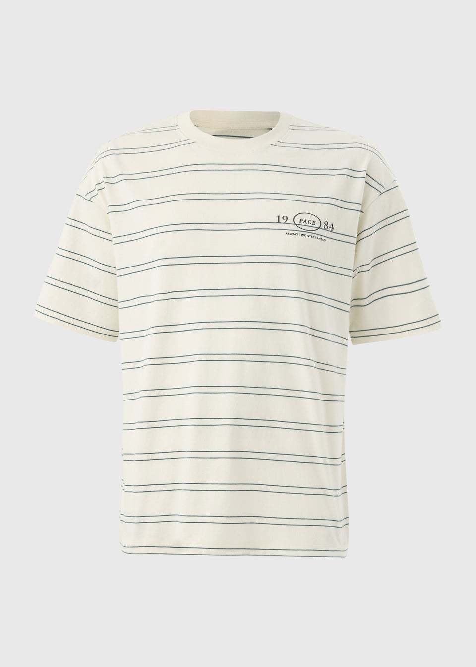 Ecru Stripe Printed T-Shirt