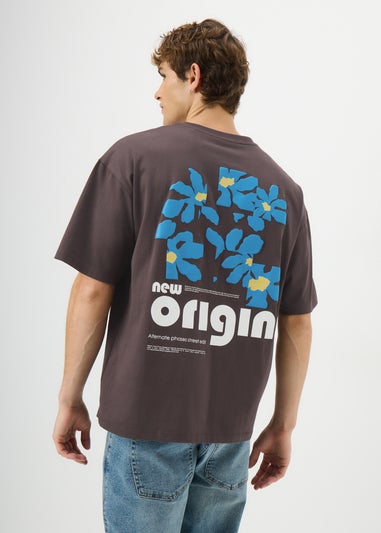 Brown New Origin Floral Printed T-Shirt