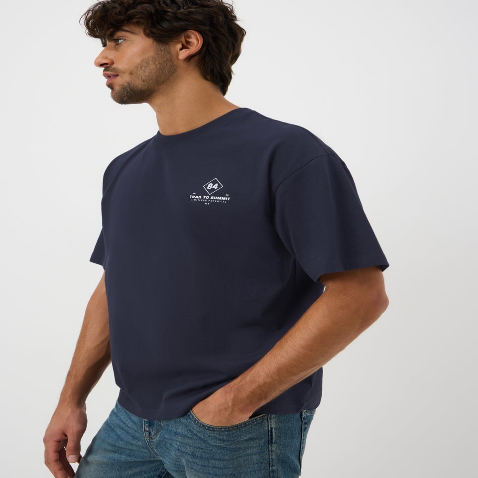 Navy Concept Printed T-Shirt