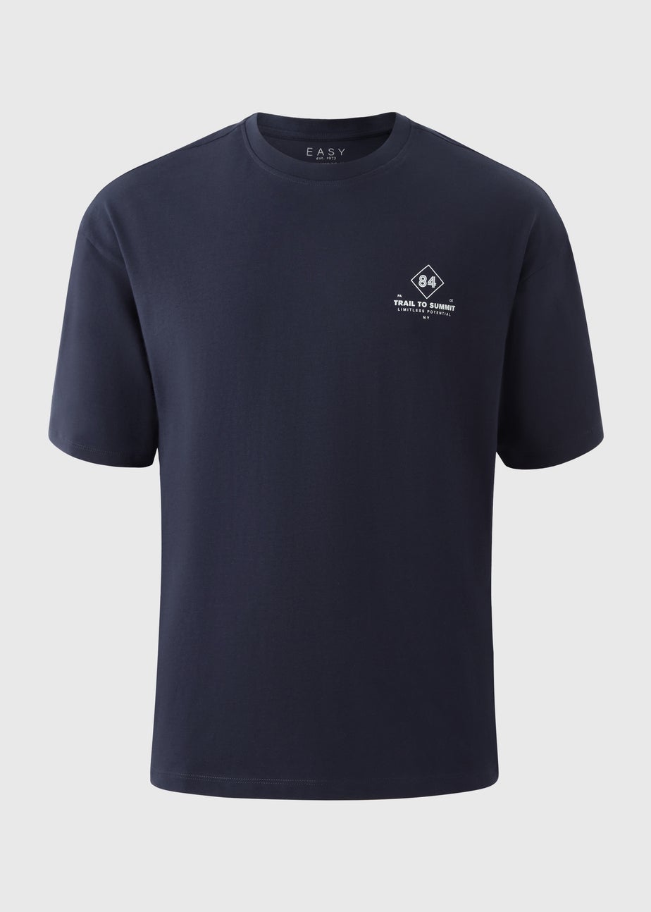 Navy Concept Printed T-Shirt