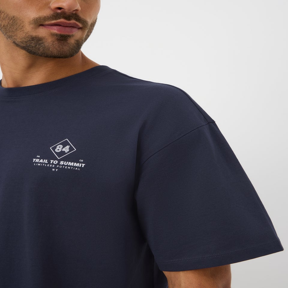 Navy Concept Printed T-Shirt