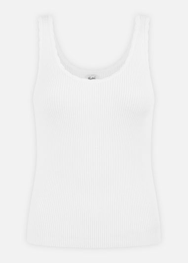 Yumi White Fine Knit Vest Top