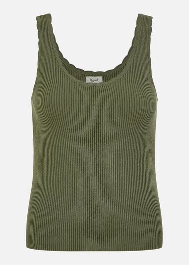 Yumi Green Fine Knit Vest Top