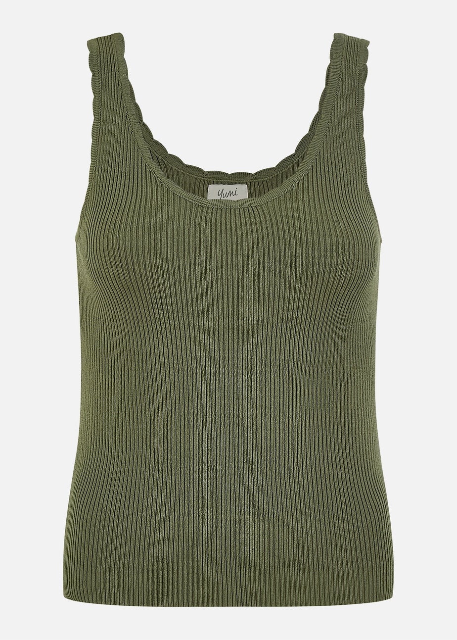 Yumi Green Fine Knit Vest Top