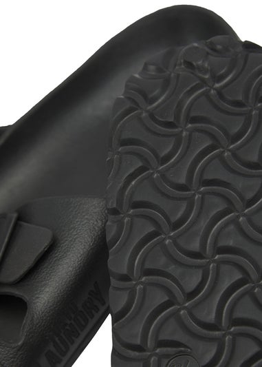 Tokyo Laundry Black Rubber Buckle Sliders