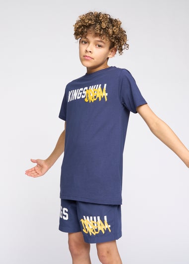Kings Will Dream Navy Tagged Swim Shorts (7-14 yrs)