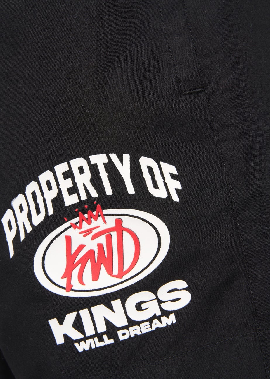 Kings Will Dream Black Prop Swim Shorts (7-14 yrs)