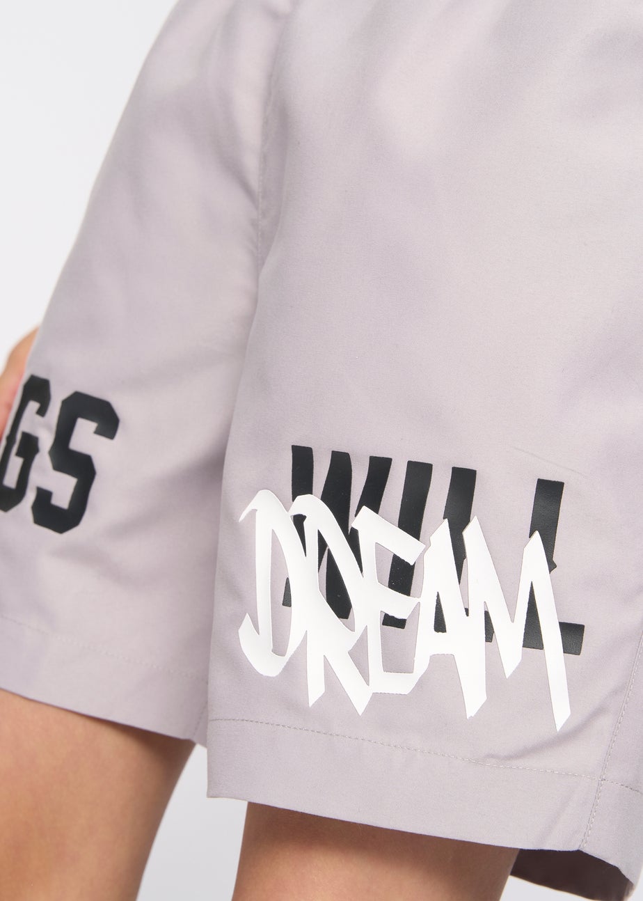 Kings Will Dream Ash Grey Tagged Swim Shorts (7-14 yrs)