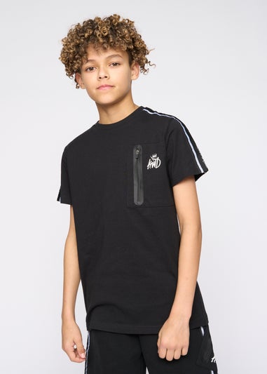Kings Will Dream Black Techy Taped Cargo T-Shirt (7-14 yrs)