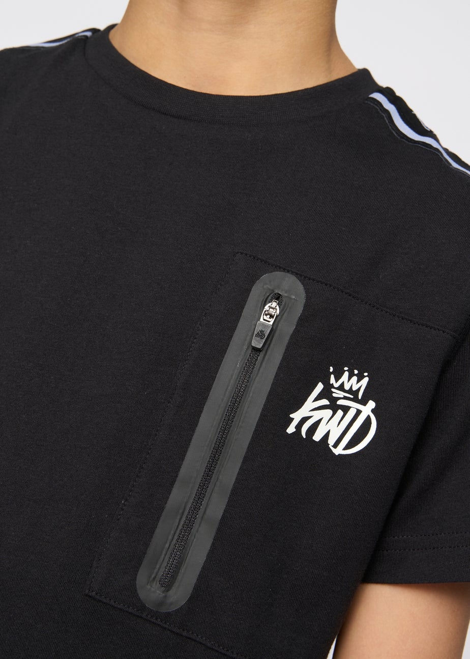 Kings Will Dream Black Techy Taped Cargo T-Shirt (7-14 yrs)