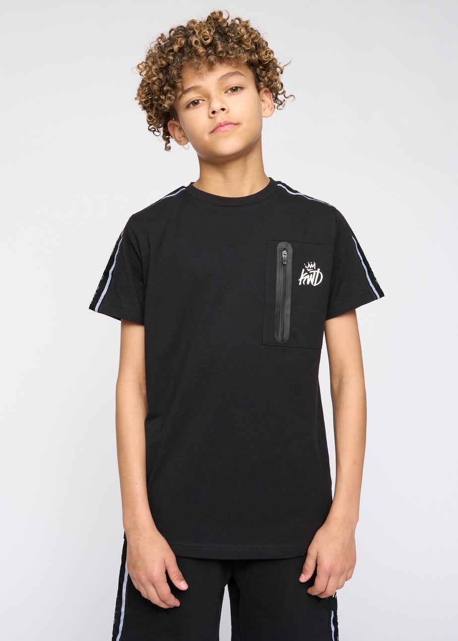 Kings Will Dream Black Techy Taped Cargo T-Shirt (7-14 yrs)