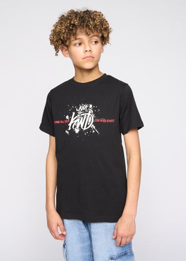 Kings Will Dream Black Paintsplat T Shirt (7-14 yrs)