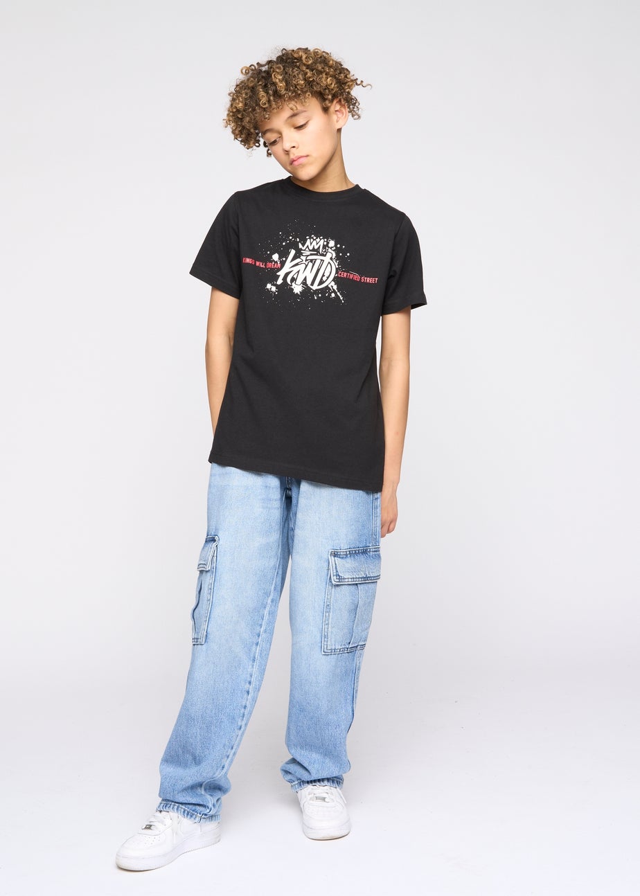 Kings Will Dream Black Paintsplat T Shirt (7-14 yrs)