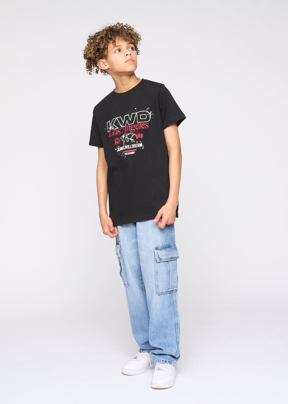 Kings Will Dream Black Mapped T Shirt (7-14 yrs)