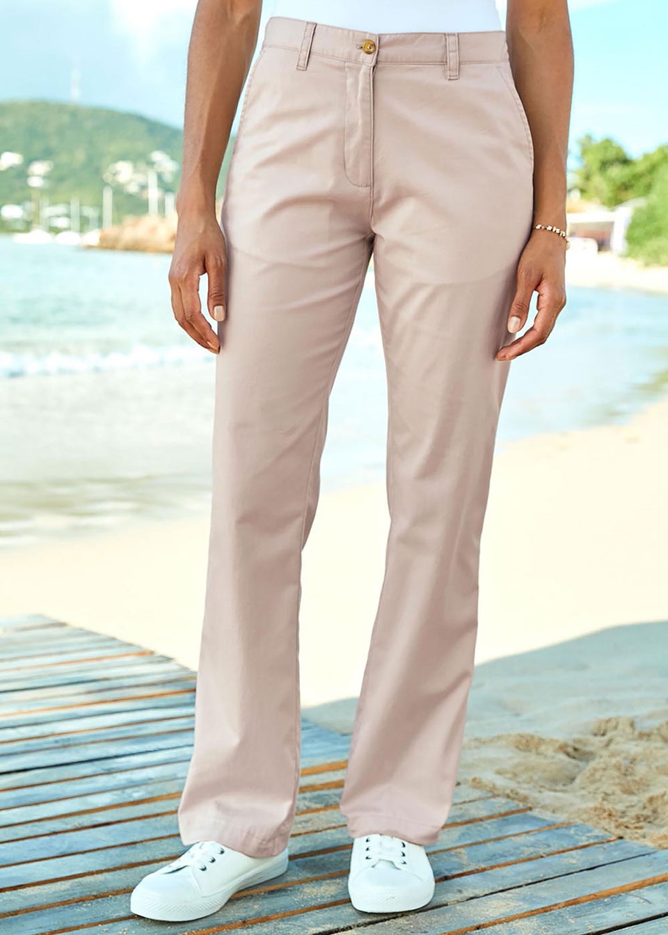 Cotton Traders Ecru Everyday Straight Leg Trousers