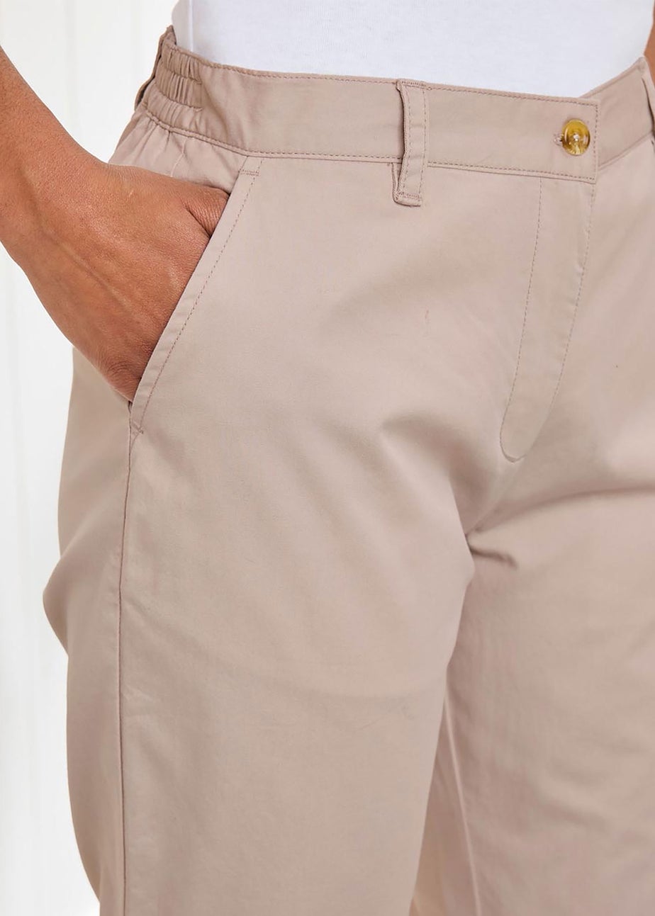 Cotton Traders Ecru Everyday Straight Leg Crop Trousers