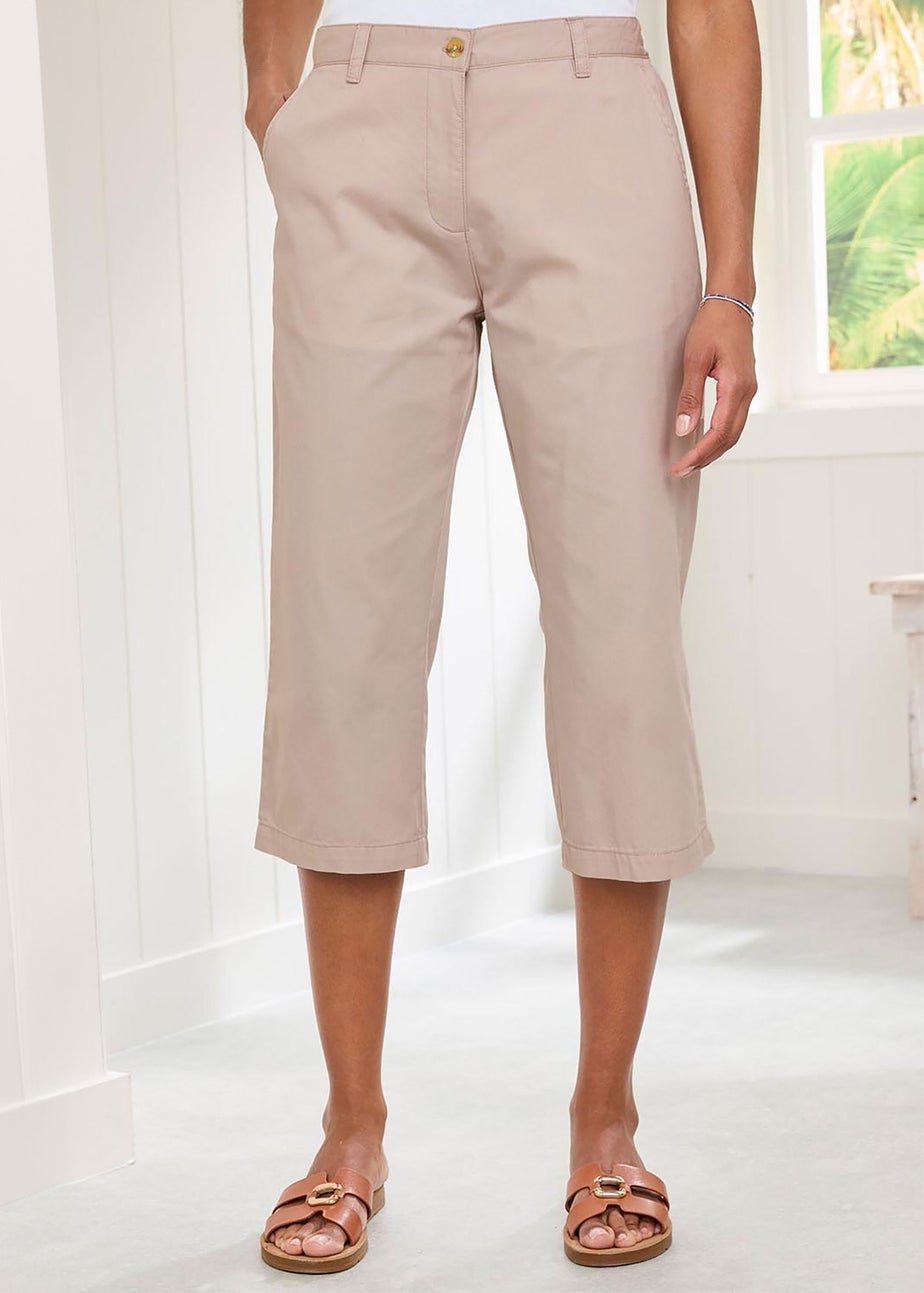 Cotton Traders Ecru Everyday Straight Leg Crop Trousers